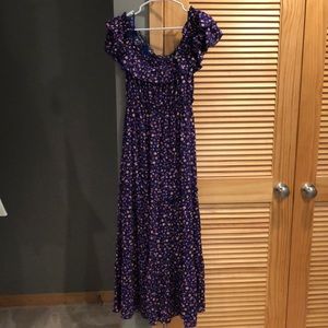 Keep it jovial indigo floral print maxi dress